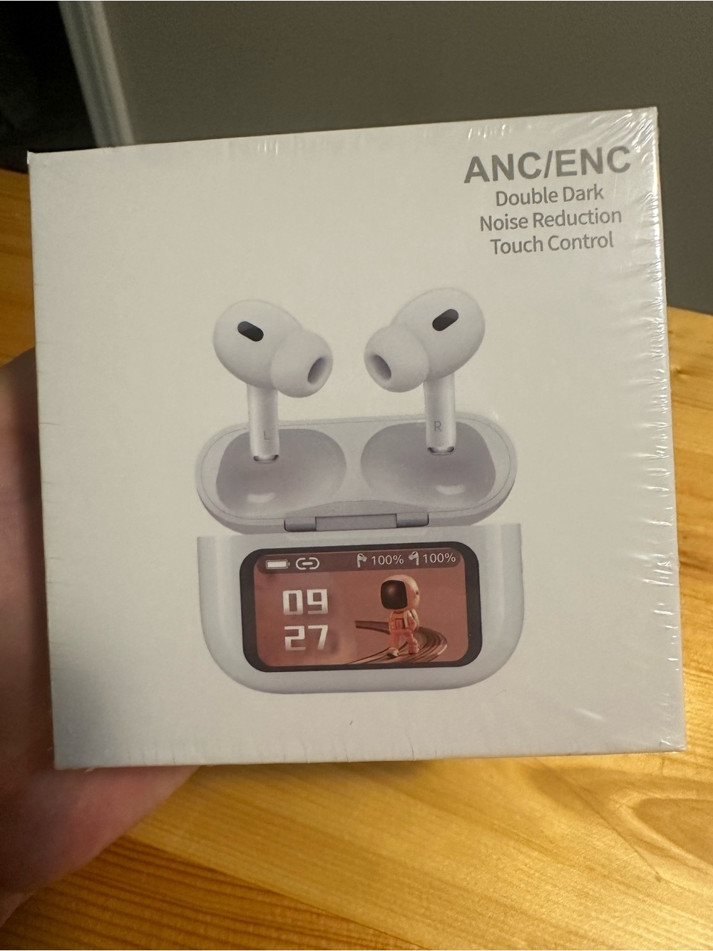 True Wireless ANC Earbuds with Display Charging Case - White